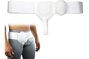 LAKJUOZ Faja Hernia Inguinal Cinturón De Hernia Para Hombres Y Mujeres Flexible Ajustable Hernia De Apoyo Alivio Del Dolor Con Almohadillas Compresión Extraíble Hernia Izquierda Y Derecha (Blanco)