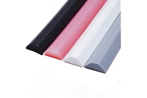 MRSHANG Barrera de agua para ducha, umbral de ducha plegable, barrera de ducha, tira de silicona para ducha, evita que se salga el agua, autoadhesivo (100cm,Blanco)