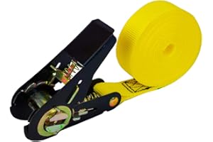 PONSA R25SF. Ratchet Strap for Moderately Heavy Loads. Real breaking resistance 4400 lb (2000kg) Length 16,4 ft (5 m). 027135025108