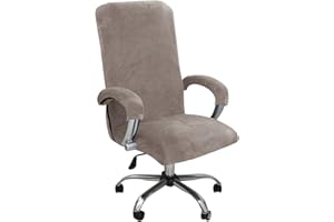 LIFEDX Funda elástica para silla de oficina de terciopelo con reposabrazos, funda elástica para silla de oficina, fundas elásticas para silla de oficina, fundas para sillas de ordenador, extraíbles para