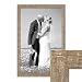 Produktbild Photolini Bilderrahmen 40x60 cm Strandhaus Rustikal Eiche-Optik Natur Massivholz mit Glasscheibe inkl. Zubehör/Fotorahmen