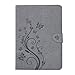 Produktbild Samsung Galaxy Tab A 9.7 Hülle, A-BEAUTY Hochwertige PU Leder Geprägt mit Schmetterling und Rosen-Muster Folding Folio Magnetic Buch Fälle mit Kreditkarte und Schlag-Standplatz -Funktion für Samsung Galaxy Tab A T550N / T555N 24,6 cm (9,7 Zoll) Tablet, Grau
