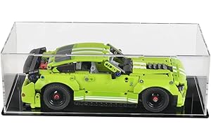 icuanuty Tecnica Vitrine en acrylique pour Lego 42138 Technic Ford Mustang Shelby GT500 Tecnica Toy Car Model Kit Vitrine 35 x 14 x 11 cm pour 40499/42137/42138/42151/42169/42153