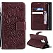 Produktbild Huawei Mate 10 Pro Lederhülle KingSang Sonnenblume Design Schutzhülle für Huawei Mate 10 Pro Handyhüllen Leder Hülle Handtasche Brieftasche Handbag Wallet Case Folio Cover mit 2 Kartenfach - Dunkel Braun