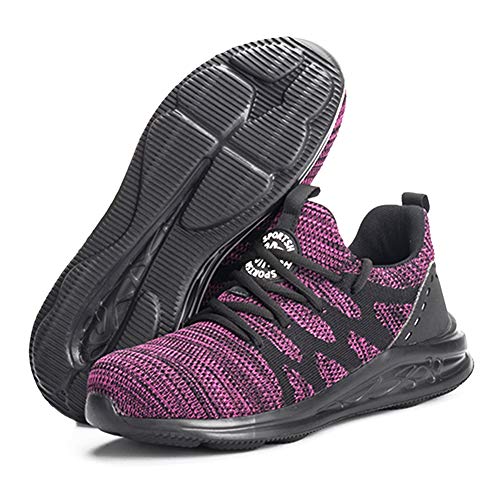 Bestshoes Zapatos de Seguridad Zapatos de Trabajo Zapatos con Punta de Acero Ligero y Transpirable Hombres Mujeres Deportes Unisex Zapatos