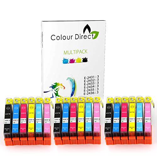 18 XL Hoher Kapazität ColourDirect Kompatibel Druckerpatronen für Epson Expression Photo Epson Expression Photo XP-55 XP-750 XP-760 XP-850 XP-860 XP-950 3 Set 24XL