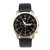 YEARNLY Damen Armbanduhr Chronograph Quarz Uhr mit Leder Armband