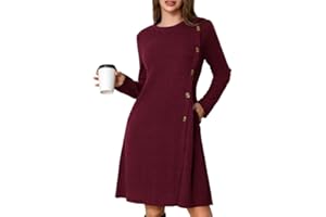 Ritiriko Damen Pullover Kleider Gegen Nacken Langarm 2025 Casual Herbst Winter Mini -Tunika Mit Taschen