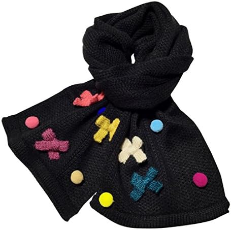 kids Scarf,Moonuy New Autumn Winter Boys Girls Cotton O Ring Neck Scarves Newly Fashion Casual Warm Elegant Wraps Fanon Cape (Black, 140*20cm/"55.1*7.8")