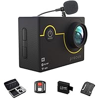 PROCUS Rush 2.0 (Full Pack) 16MP 4K HD Action Camera Waterproof with External Mic and WiFi (Black)