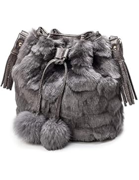 Schultertaschen,Tonsee Winter Plüsch Eimer Drawstring Bag Frauen Seil Tote Fell Schultertasche