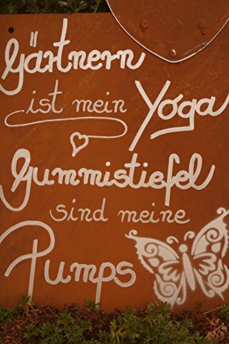 Edelrost Tafel Yoga Gedichttafel Wandschmuck Geschenk Herz Garten Terrasse Schild Spruch - 2