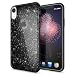 Produktbild NALIA Hülle kompatibel mit iPhone XR, Handyhülle Glitzer Ultra-Slim Silikon-Case Back-Cover Schutzhülle, Glitter Sparkle Handy-Tasche Bumper, Dünnes Bling Strass Etui, Farbe:Schwarz