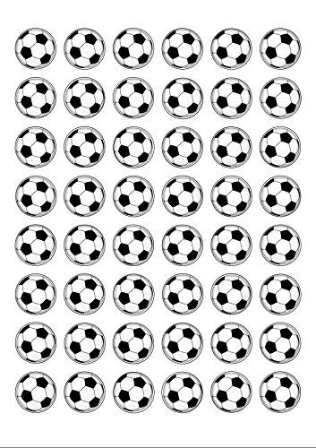 48 rondes comestibles Papier Cake Toppers décorations Football