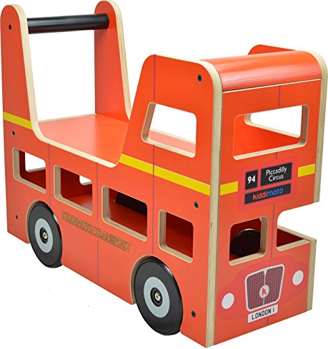 Kiddimoto 2ITV001 Walker and Ride On Toy Original London Bus for 12 – 24 Months