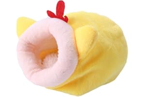 Demiawaking Cuccia in Peluche per Piccoli Animali Letto per Criceti Sacco a Pelo per Criceti Casa Nido Morbido Caldo per Ratti Roditori Riccio Porcellini d'India (Giallo)