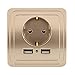 Produktbild Interlink USB Schuko Steckdose Wandsteckdose mit 2 USB Anschluss 2100mA(USB) Schuko Ladegerät Iphone / Android