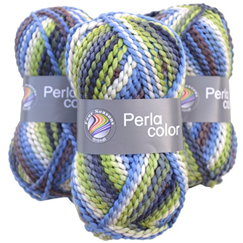 Woll-Set "Perla" Farbe Winter (24) 3er-Set Wolle zum Stricken und Häkeln, je Knäuel 100g