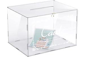 ShawFly Acryl-Hochzeitskartenbox, transparent, Hochzeitspostkasten, Geldgeschenkkarten-Box, Halter für Hochzeitstag, Party, Empfang, Abstimmung, Aufbewahrungsbox
