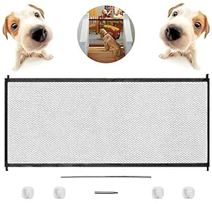 Magic Gate for Dogs Pet Portable Folding Mesh Magic Gate Baby Safety Gate Guard (70.928.3in)