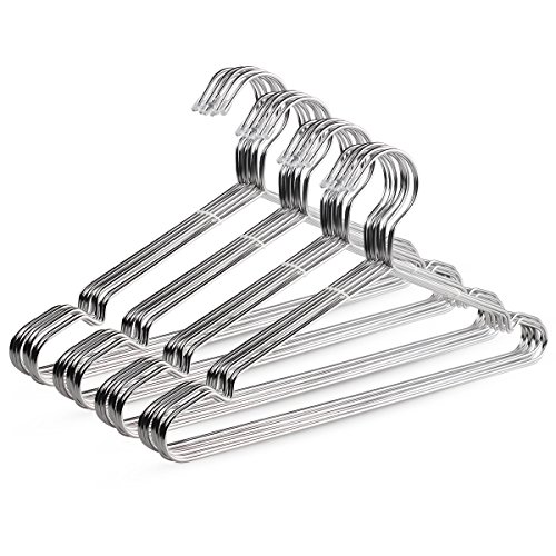 Edelstahl Kleiderbügel, juning Edelstahl Robuster Metall Draht Kleiderbügel für Kleidung 17 inch-set von 40