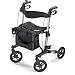 Produktbild PREMIUM Leichtgewicht Rollator I Rollator faltbar I höhenverstellbar I mit viel Zubehör - Tasche, Klingel, Stockhalter I TÜV geprüft I mit Feststellbremse