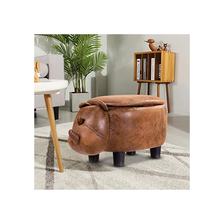 COSTWAY Tierhocker für Kinder, Kinderhocker gepolstert, Sitzhocker mit