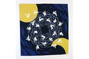 MAEDA SENKO FUROSHIKI- Japanese Wrapping Cloth (Moon dancing rabbit) by Maeda-senkou