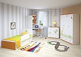 Polini Kids Kinder Kleiderschrank Basic Jungle 3-türig weiß orange mit Motiven, 1188-1 - 5