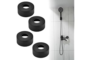 CAREDGO 4 Stück Rohrabdeckung Edelstahl Abdeckung Abdeckrosette Schwarz Gewinderosette Duschrosetten Rosette Wasserhahn Rohr Abdeckung Rosetten für Bad Duscharmatur Wasserhähne Heizkörper (25mm)