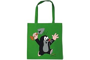 Logoshirt® Krecik I Juhu I Torba bawełniana na zakupy I Ekologiczna I Worek jutowy I Z motywem I Długie uchwyty I Öko-Tex® I Zielona I Licencjonowany design