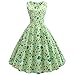 Produktbild Damen 1950er Vintage Polka Dots Pinup Retro Rockabilly Kleid Cocktailkleider Knielang Rockabilly Kleid Ärmellos Kleidung Abendkleider Partykleid Swing-Kleid