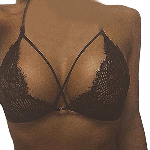 Preisvergleich Produktbild Amlaiworld Frauen Hohle Lace Strap Dessous BH Bustier (S, Schwarz)