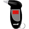 GREENWON Battery Powered Breathalyzer Keychain Digital Alcohol Tester Detector Breath Analyzer Audible Alert Portable with LCD Display and Replacement Mouthpiece Personal Use G/Black