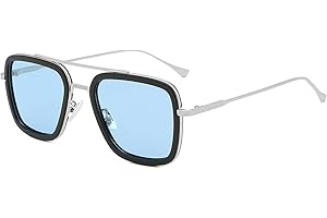 Long Keeper Retro Gafas de sol Cuadradas Marcos de Metal Tony Stark Gafas Iron Man Para Mujer Hombre UV protección