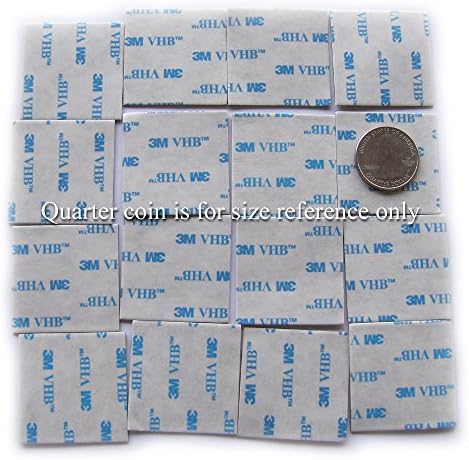 16 of VHB 3M Adhesive 1.5 x 1.5 inch Double-sided Tape Dots High Bond Conformable Acrylic Glue Replacement Kit Square Plus Alcohol Pad
