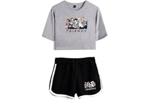 LKY STAR My Hero Academia T-Shirt e Corti Sets Anime MHA Cosplay Deku Shoto Tops e Pantalone 2pcs per Donna Ragazze