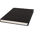 INNAXA Hardbound Diary, Blank Notebooks, A5 (6 x 8) Blank Page Notebook, Hardcover Sketchbook Journal Unlined, 120gsm Thick Paper, 80 Sheets/160 Pages Per Book, (Black, A5-Plain)