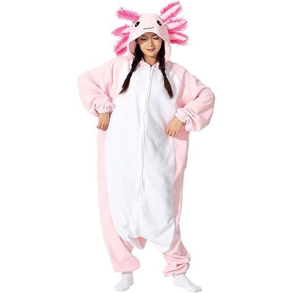 Spooktacular Creations Unisex volwassen jumpsuit met pluche kostuum, hoed en staart voor dress-up, rollenspellen, Halloween - XL Roze, Olifant, S