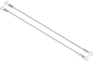 PATIKIL Acciaio Inossidabile Cordino Cavo 2mmx20cm, Cavo di Sicurezza 6pz Occhielli Terminati Sicurezza Filo Corda，Cavo di sicurezza in acciaio Inossidabile