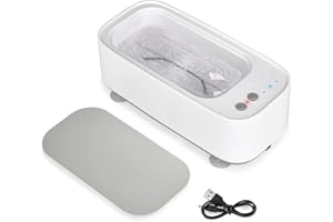 Uennm Mini Nettoyeur à Ultrasons 300ML, 45KHz Machine de Nettoyage à Ultrasons Professionnel, avec 3 Modes de Nettoyage,Fonction Tactile, Bac Ultrasons en Acier Inoxydable pour Bijoux, Bague