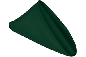 WedDecor Table Napkins Polyester 20 Inch Dining Table Napkins for Wedding, Banquet, Home, Hotel, Party, Events, Christmas, Hemmed Edges Lightweight & Machine Washable, 6pcs, Hunter Green