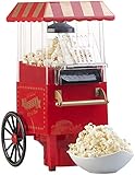 Rosenstein & Söhne Popcorn-Automaten: Retro-Heißluft-Popcorn-Maschine, Miniatur-Rollwagen-Optik, 1.200 Watt (Popcorngerät)