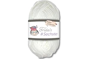 Frida's Wollhaus Frida's 745 Ovillo de lana de chenilla para tejer, amigurumi aterciopelada, suave, 50 g, 30 colores (745, crema)