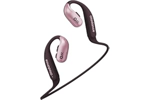 Oladance OWS Sports Open-Ear Headphone, 15 Hours Open Wearable Stereo Bluetooth Earphones IPX8 Waterproof for Running Cycling Workout Gym, Wireless Bluetooth 5.1 Compatible iPhone and Android Pink
