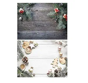SAVIAURA 1 Sheet 2 in 1 Photography Backdrop 3D Flat Lay Tabletop Double-Sided 22x16 Photo Background PVC Wrinkle-Free for Small Products Food, Cosmetics Shoot (#13-Grey & White Wood Planks Pattern)