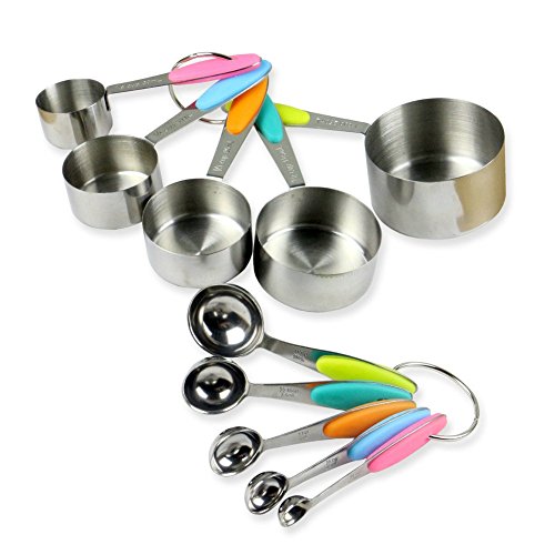 10-teiliges set Messbecher Messlöffel Edelstahl Measure Dry And Liquid Ingredients