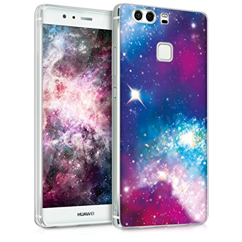 kwmobile Funda para Huawei P9 - Carcasa de  TPU  para m  vil y dise  o gal  ctico Rosa Fucsia Negro