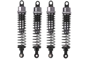 Hensych 4 Pack Adjustable Oil 60mm 85mm 100mm Front and Rear Metal Shock Absorber Damper for 1/10 RC Car Truck Parts Crawler Type Axial SCX10 TRX4 D90 (Silver, 85mm)