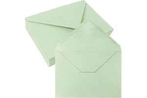 JAGERGREEN 50 Enveloppes C6 108x159 mm, 150 g/m² Taille Lettre, Enveloppes Vertes Auto-Adhésives pour Invitation de Mariage, Cartes de Vœux, Baby Shower, Anniversaires, Cartes de Remerciement